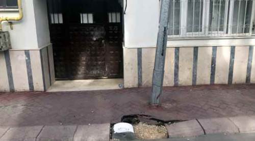Eskişehir'de kaldırım göçünce...