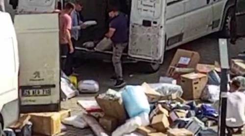 Eskişehir'de kargo firmasından skandal görüntü!