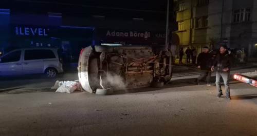Eskişehir’de korkutan kaza: Otomobil takla attı