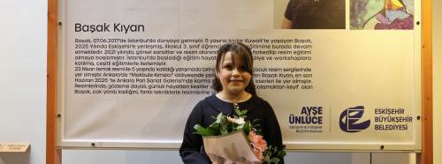 Eskişehir'de küçük sanatçının eserleri Dünya Kız Çocukları Günü'nde sergilendi