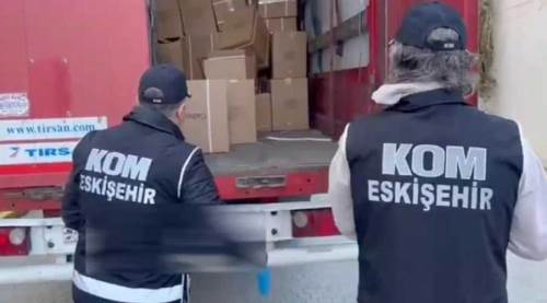 Eskişehir'de milyonluk yük taşıyan tıra polis baskını!