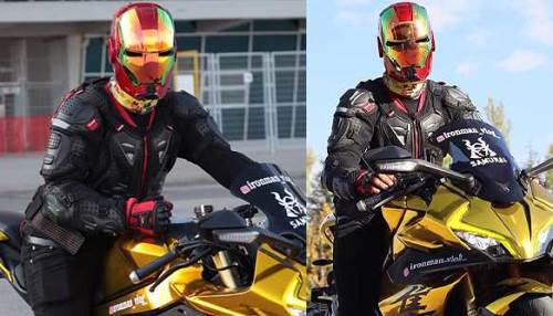 Eskişehir'de motosiklet sürücüsü Iron-Man kaskıyla popüler oldu!
