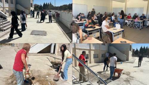 Eskişehir’de öğrenci ve velilerden örnek proje! Okul bahçesini birlikte güzelleştirdiler