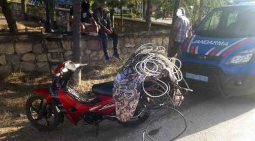 Eskişehir'de önce motosiklet, sonra kablo çalınca...