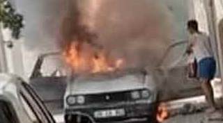Eskişehir'de park halindeki otomobil bir anda...