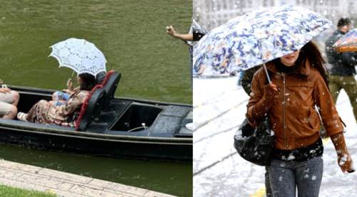 Eskişehir'de şemsiyeler artık kar değil, güneş için açılıyor!