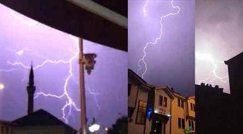 Eskişehir’de şimşekli gece