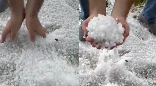 Eskişehir'de şok eden görüntü: Avuç avuç yağdı!