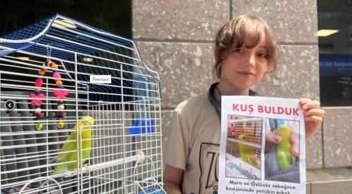 Eskişehir'de sokakta bulduğu kuşun sahibini aramak için...