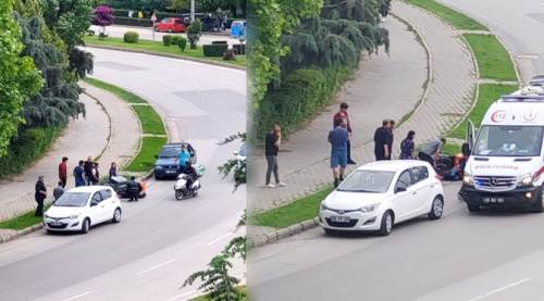  Eskişehir'de tehlikeli kavşakta korkutan kaza!