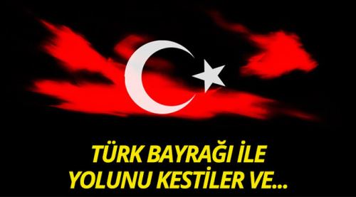 Eskişehir'de Türk bayrağı ile yolu kestiler!