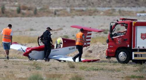 Eskişehir'de uçağın motoru kalkışta arıza yaptı
