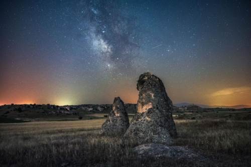 Eskişehir'de uzun pozlama Samanyolu manzarası