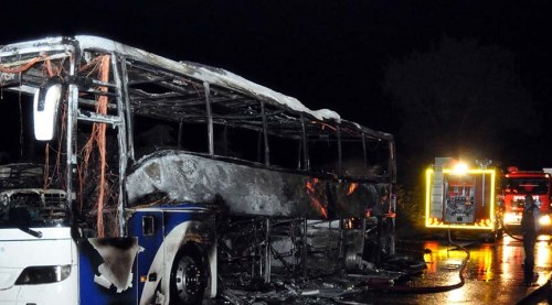 Eskişehir'de yolcu otobüsü küle döndü
