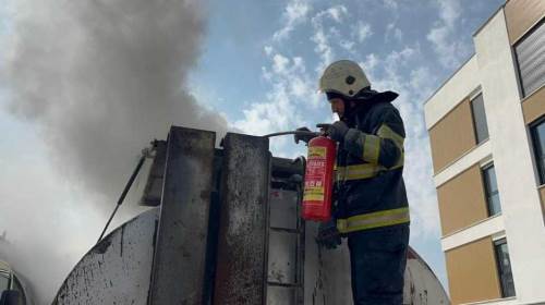 Eskişehir’de zift tankerinde yangın paniği
