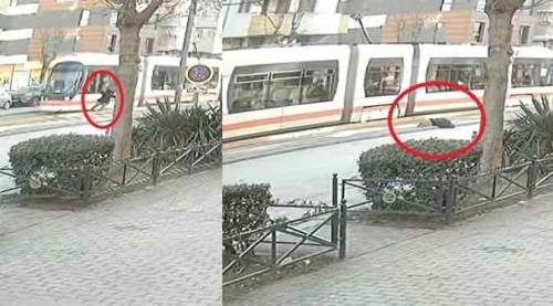 Eskişehir'deki feci tramvay kazası kamerada