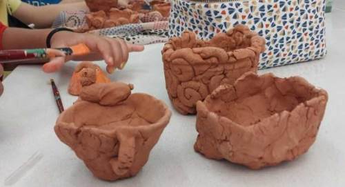 Eskişehir'deki minikler seramik atölyesine yoğun ilgi gösterdiler