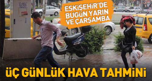 Eskişehir için 3 günlük hava tahmini