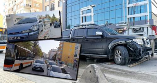 Eskişehir'in göbeğinde trafiği felç eden kaza!