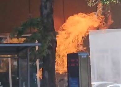 Eskişehir'in merkezinde korkutan yangın kamerada!