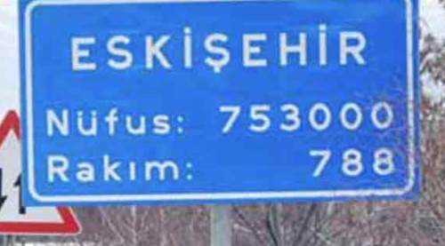 Eskişehir'in nüfusu değişti tabele değişmedi