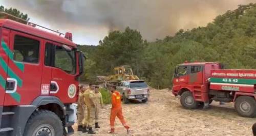 Eskişehir orman yangınında zorlu dakikalar: Alevlerin içinde kaldılar