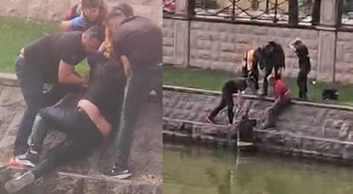 Eskişehir Porsuk Çayı'nda yürekler ağza geldi: Son anda yetiştiler