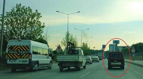 Eskişehir trafiğinde bir garip görüntü!
