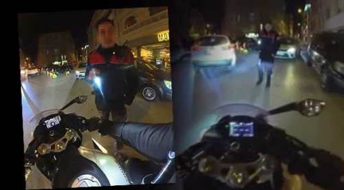 Eskişehir trafiğinde kurye ve polisten gülümseten diyalog