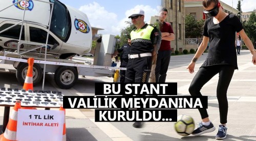 Eskişehir Valilik meydanına emniyet kemeri standı