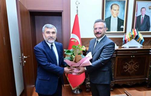 Eskişehir Valisi Hüseyin Aksoy, İl Müftüsü Gül’ü makamında ağırladı