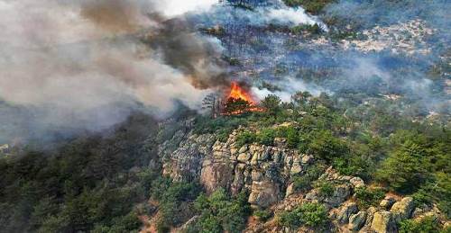 Eskişehir ve Afyon'daki yangın felaketinin havadan görüntüsü...