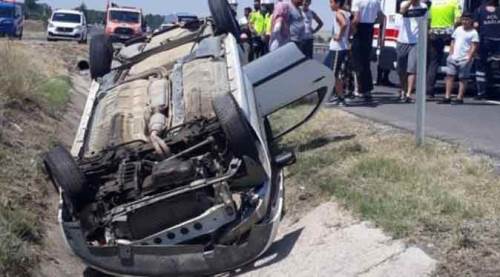 Eskişehir yolunda feci kaza: Yağmur kanalına uçtu!