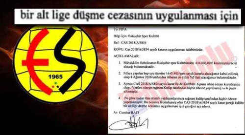 Eskişehirspor'u küme düşürün dediler!