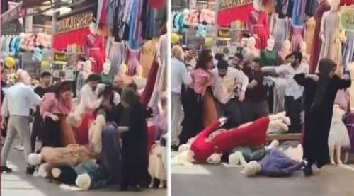 Esnaf birbirine girdi, ortalık savaş alanına döndü!