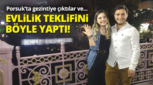 Evlilik teklifini böyle yaptı
