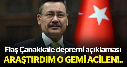 Gökçek'ten Çanakkale depremi için olay iddia