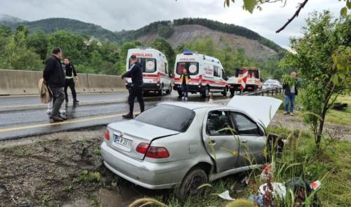 Görüş mesafesi sıfırlandı, otomobil kanala uçtu