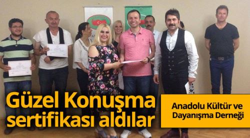 Güzel konuşma sertifikası aldılar
