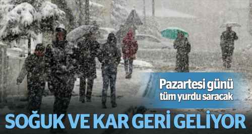 Havalar soğuyor, kar geri geliyor