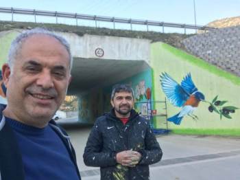 Hayvan Ve Doğa Resimleri Belde Girişine Güzellik Kattı
