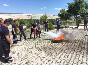 Hisarcık Emniyet Personeline Yangın Söndürme Eğitimi
