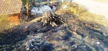 Hisarcık’Ta Kazan Ateşinden Sıçrayan Kıvılcım Arazi Yangınına Neden Oldu
