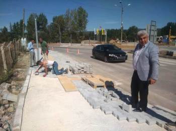 Hisarcık’Ta Yeni Yaya Geçidi Çalışması
