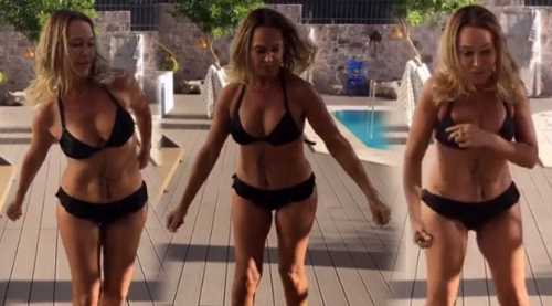 Hülya Avşar'dan bikinili dans şov