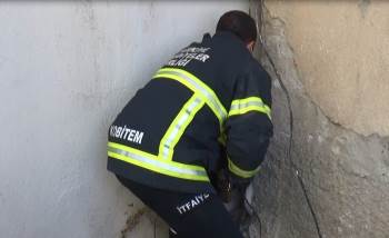 İki Bina Arasına Sıkışan Köpek Bakın Nasıl Kurtarıldı?
