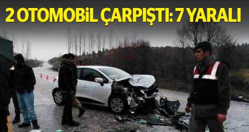 İki otomobil çarpıştı: 7 yaralı