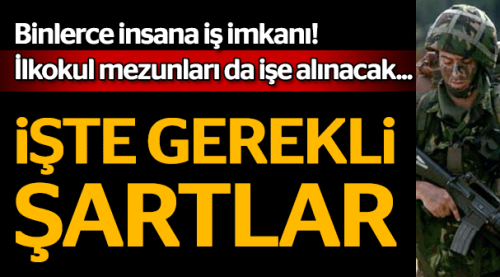 İlkokul mezunu uzman çavuş alınacak
