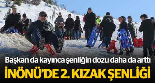 İnönü'de 2. Kızak Şenliği düzenlendi