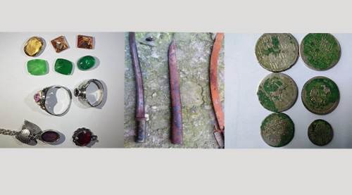 Jandarmanın denetiminde tarihi eser ve değerli taş ele geçirildi